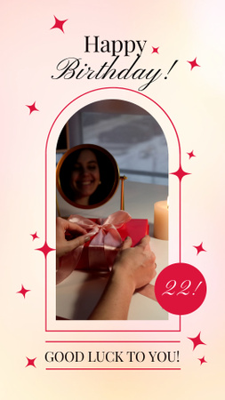 Gift And Warm Congrats On Birthday Instagram Video Story Design Template