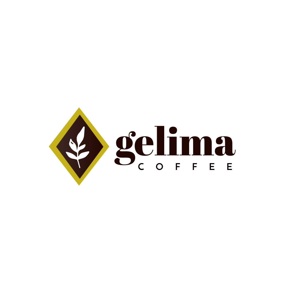 Template di design Coffee Shop Emblem with Leaf Logo