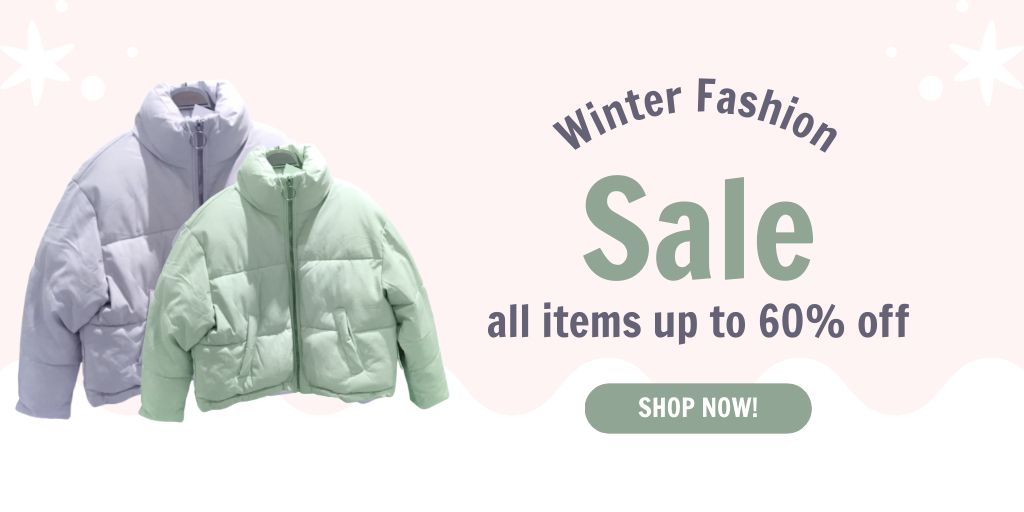 Winter Sale on All Items Twitter Design Template