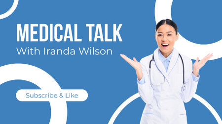 Medical Channel Promotion with Smiling Doctor Youtube Thumbnail Design Template