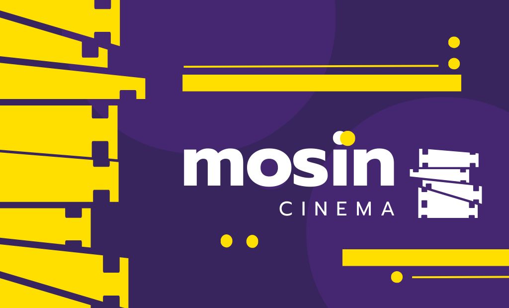 Modèle de visuel Cinema Club Offer with Film Icon - Business Card 91x55mm