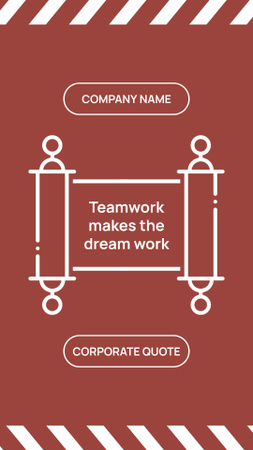 Modèle de visuel Citation d'entreprise sur le travail d'équipe et la réussite - Instagram Video Story