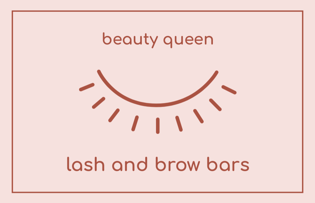 Offer of Lashes and Brows Services in Beauty Salon Business Card 85x55mm Šablona návrhu
