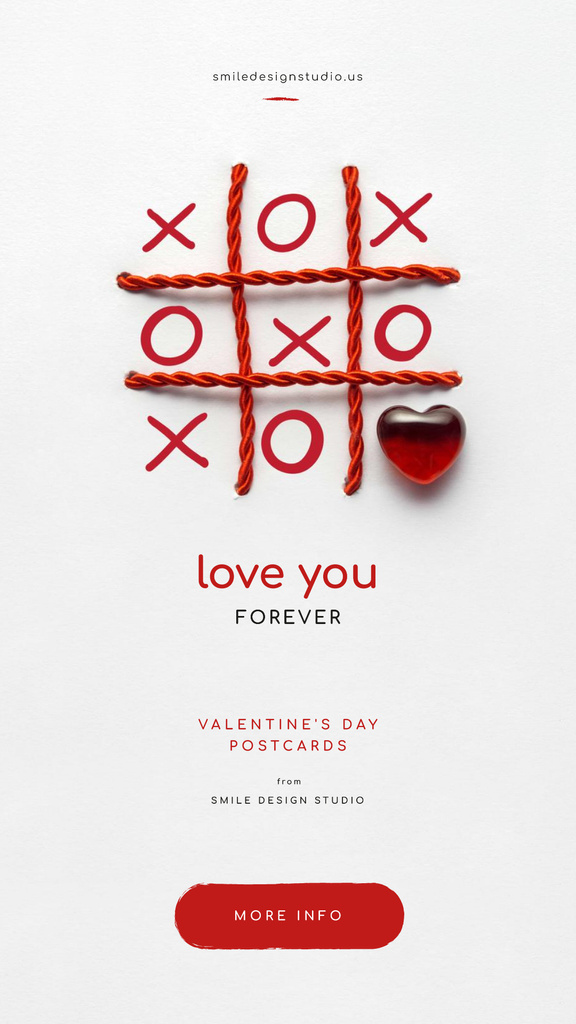 Ontwerpsjabloon van Instagram Story van Valentine's Day Card with Tic-tac-toe game