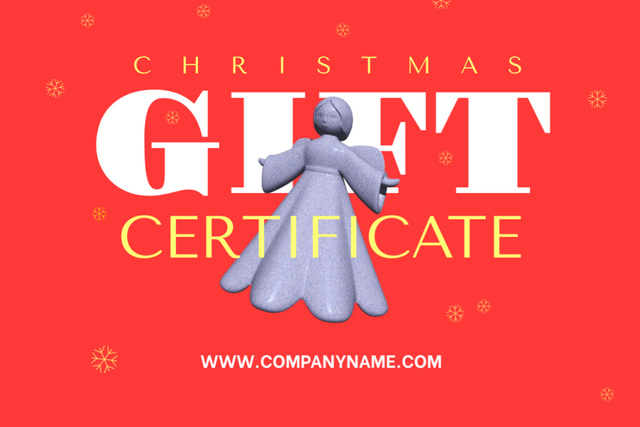 Christmas Special Offer with Angel Gift Certificate Tasarım Şablonu