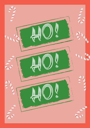 Inspiration for Winter Holidays with Candy Canes Poster A3 Design Template