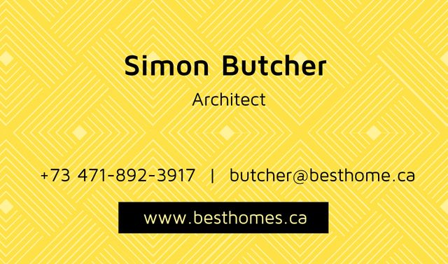 Platilla de diseño Contact Information of Architect Business card