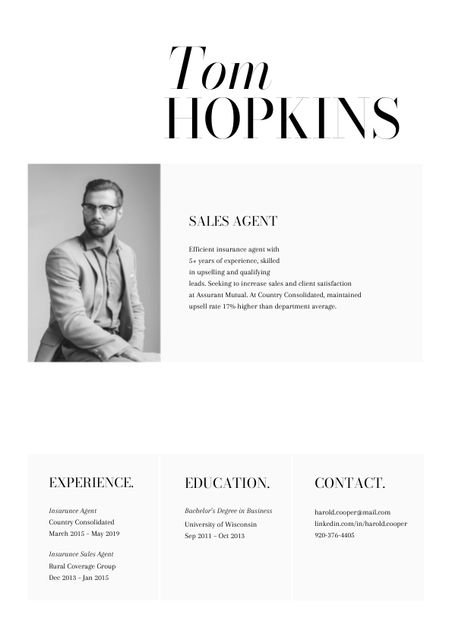 
Employee Resume with Photo Man Resume Design Template