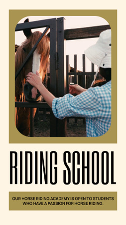 Ilmoitus Equestrian Academyn opiskelijoiden rekrytoinnista Instagram Video Story Design Template