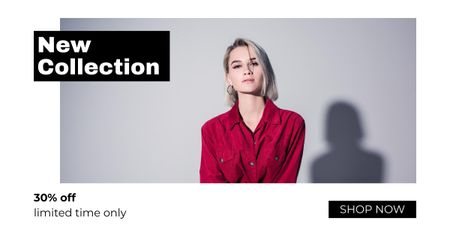 Designvorlage Fashion Collection Ad with Blond Woman für Facebook AD