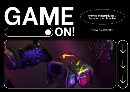 Designvorlage Gaming Gear Ad für Poster B2 Horizontal