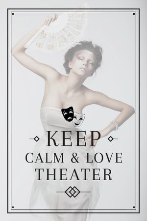 Platilla de diseño Theater Quote Woman Performing in White Tumblr