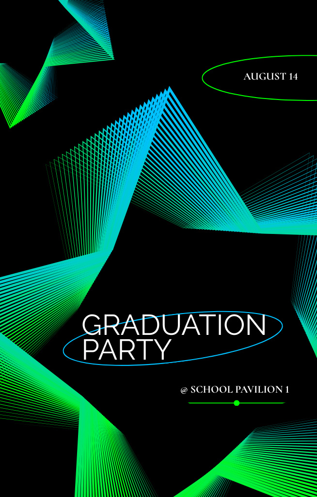Graduation Party Announcement With Bright Abstract Stars Invitation 4.6x7.2in tervezősablon