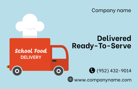 Advertising Service for Delivering Food to School Business Card 85x55mm Šablona návrhu