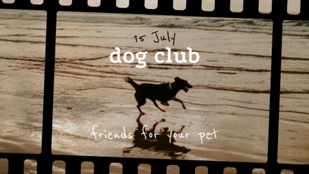 Template di design Happy Dog running on Beach FB event cover