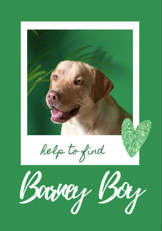 Lost Dog information with cute Labrador Flyer A7 Design Template