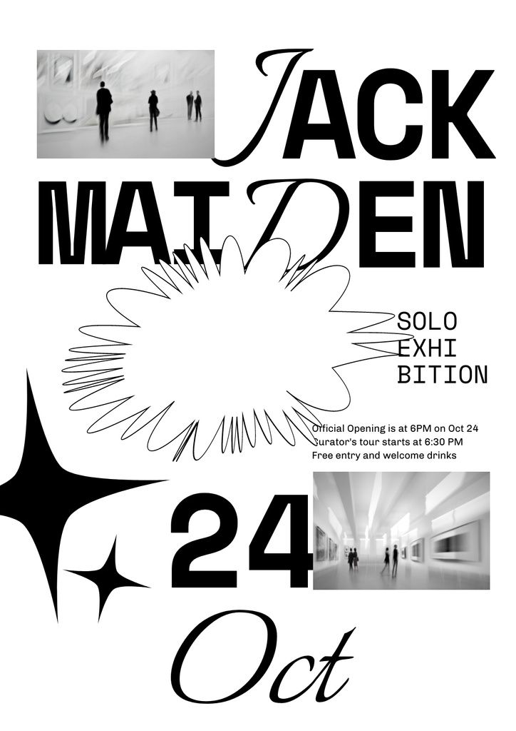 Ontwerpsjabloon van Poster van Art Event Announcement with People on Exhibition