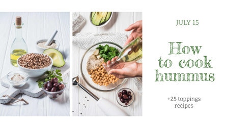 Hummus Recipe Fresh Cooking Ingredients FB event cover Design Template