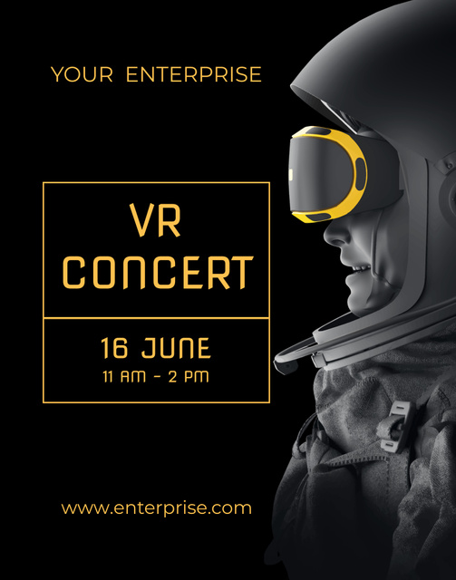 Astronaut in VR Glasses Poster 22x28in Modelo de Design