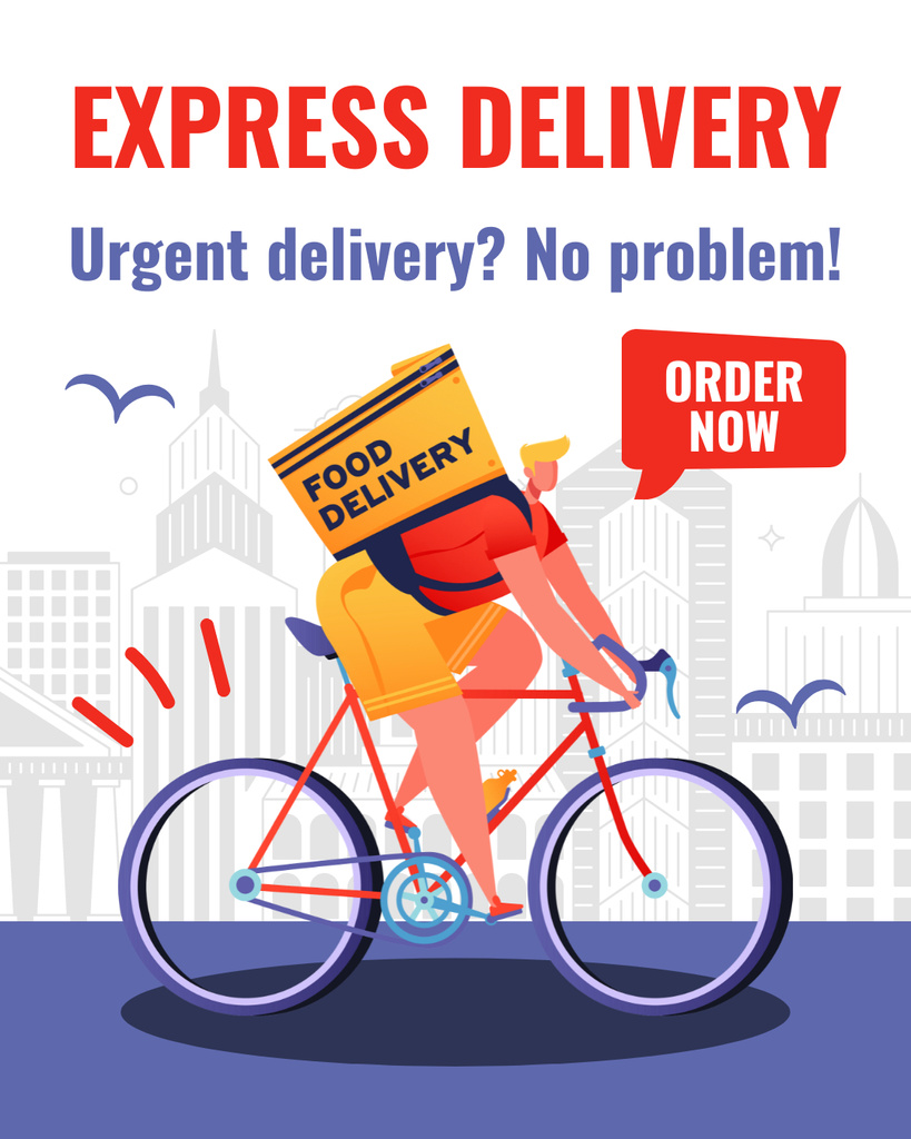 Urban Express Delivery Instagram Post Vertical tervezősablon
