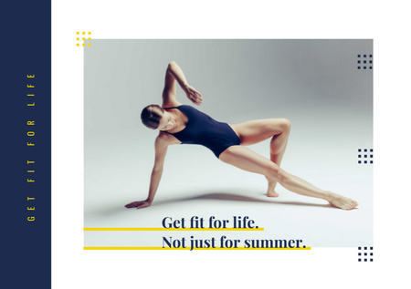 Sport Inspiration With Professional Dancer Postcard A5 Design Template