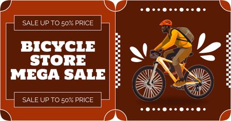 Platilla de diseño Mega Sale of Bike Equipment Facebook AD