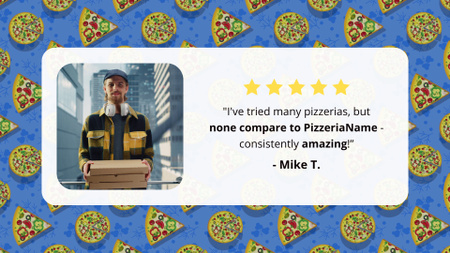 Feedback sincero do cliente sobre o serviço de pizzaria Full HD video Modelo de Design