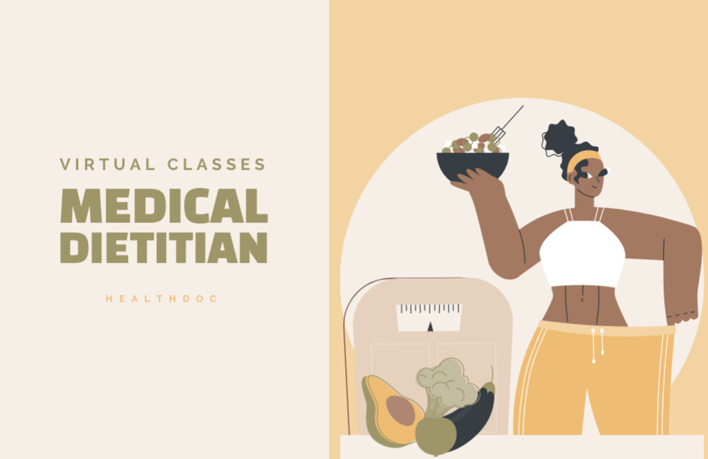 Essential Virtual Classes Announcement From Dietitian Flyer 5.5x8.5in Horizontal Design Template