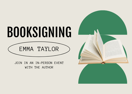 Book Signing Announcement Flyer A6 Horizontal Design Template