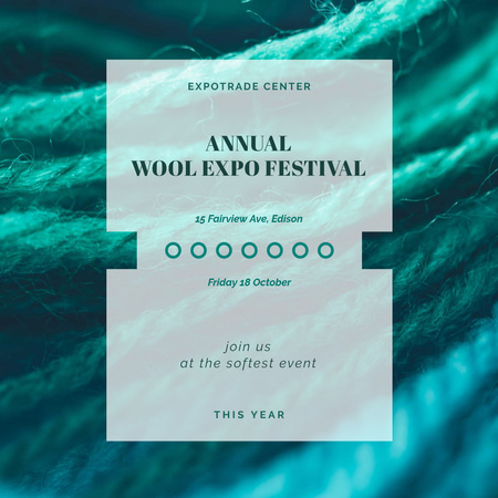 Plantilla de diseño de Anuncio anual del festival de la lana Instagram 