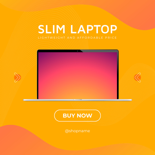 Announcement for Sale of Thin Laptops on Gradient