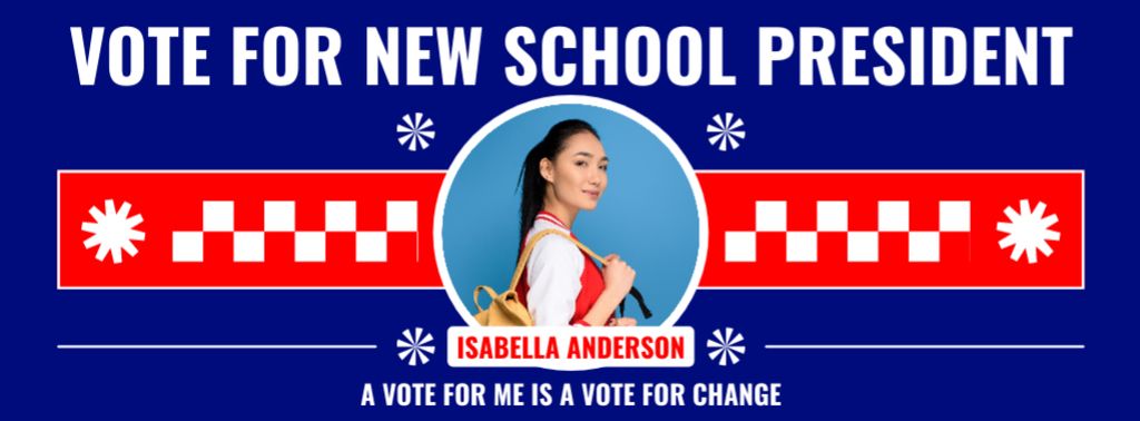 Modèle de visuel Voting for New School President - Facebook cover