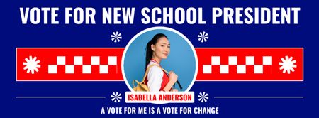 Plantilla de diseño de Votación para el nuevo presidente de la escuela Facebook cover 