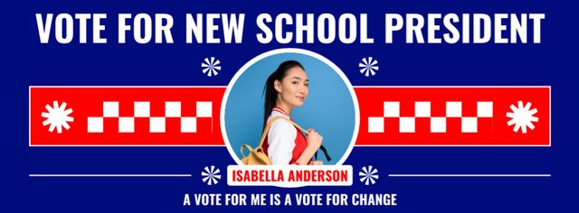Voting for New School President Facebook cover tervezősablon