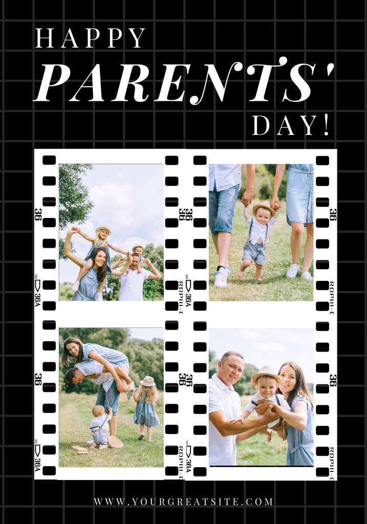 Ontwerpsjabloon van Poster 28x40in van Cute Greeting on Parents' Day Holiday