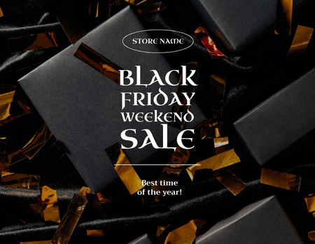Anúncio de venda de feriado de Black Friday Flyer 8.5x11in Horizontal Modelo de Design