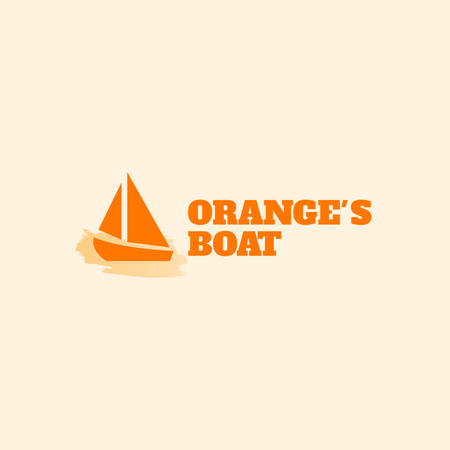 Emblem with Orange Boat Logo Modelo de Design