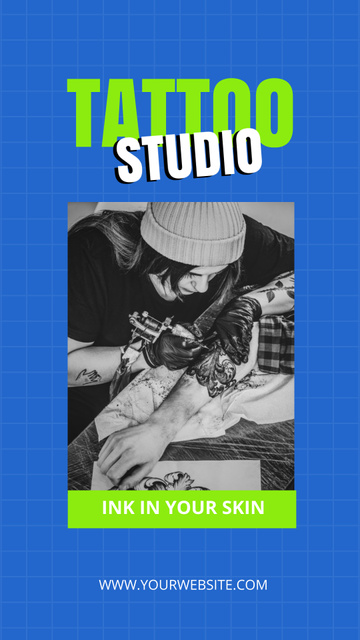 Qualified Tattooist Service In Studio Offer Instagram Story Πρότυπο σχεδίασης