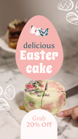 Platilla de diseño Sweet Easter Cake With Discount Instagram Video Story