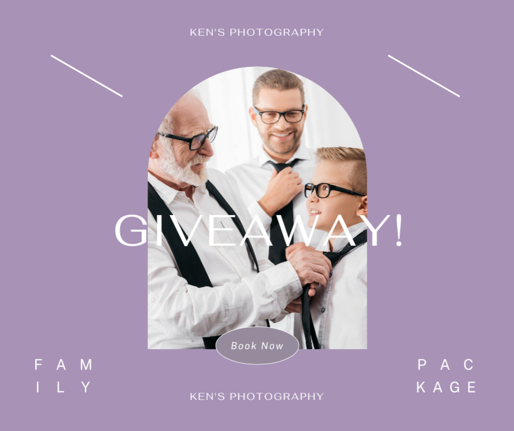 Designvorlage Family photo session giveaway für Facebook