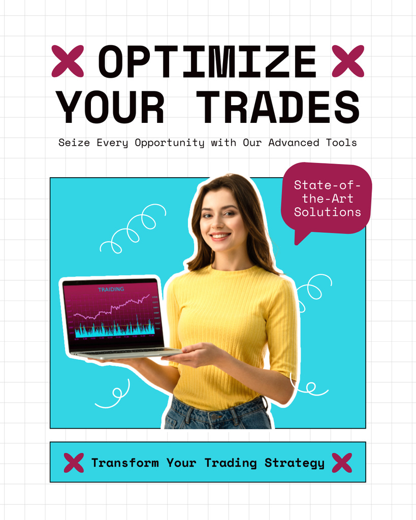 Modèle de visuel Stock Trading Optimization Services - Instagram Post Vertical
