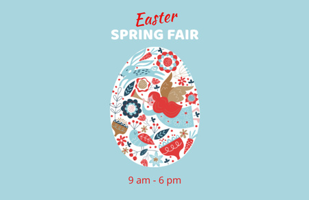 Easter Fair of Painted Eggs Flyer 5.5x8.5in Horizontal Design Template