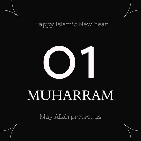 Greeting on Islamic New Year Instagram Design Template