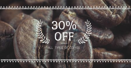 Coffee Shop Sale Roasted Beans Facebook AD Design Template