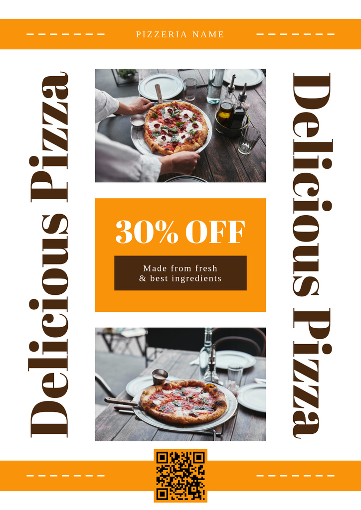 Pizza Sale Collage Poster – шаблон для дизайну