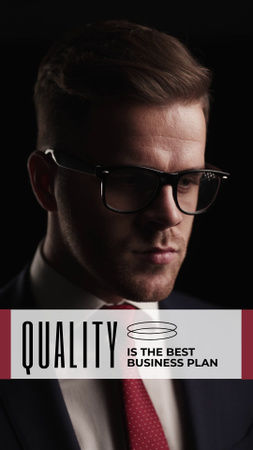 Designvorlage Phrase about Quality with Successful Businessman für Instagram Video Story