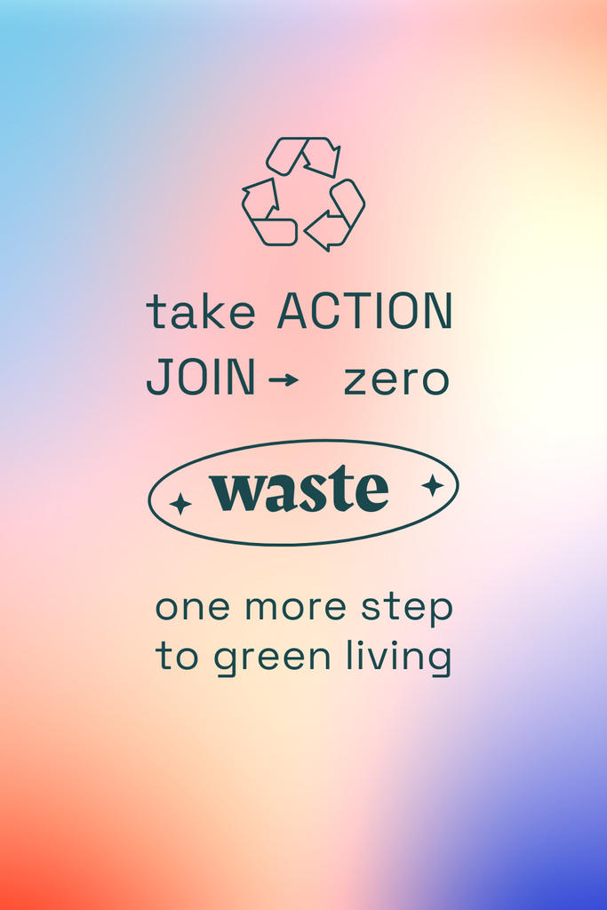 Zero Waste concept with Recycling Icon Pinterestデザインテンプレート