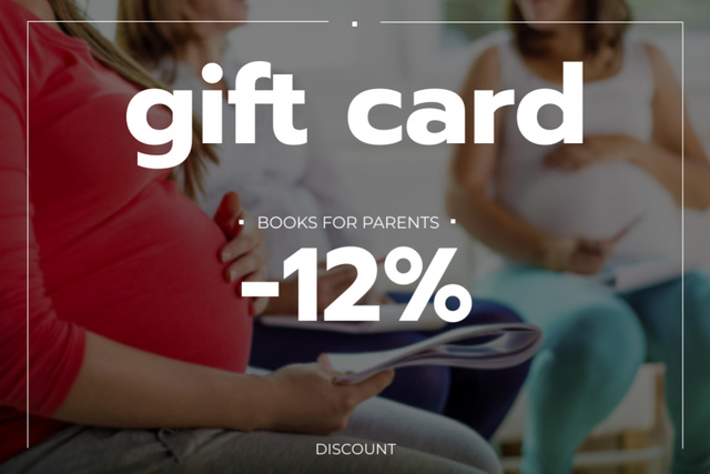 Books Discount with Pregnant Woman Reading Gift Certificate Πρότυπο σχεδίασης