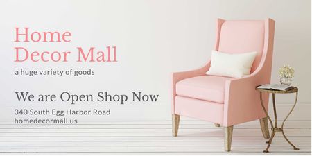Template di design Home Decor Offer with Cozy Pink Armchair Twitter