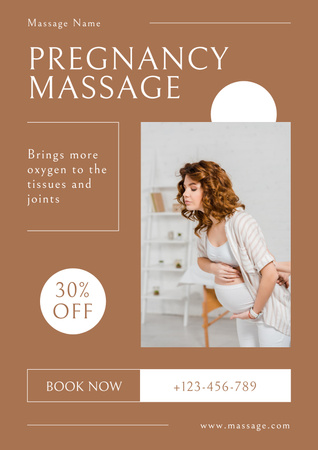 Ontwerpsjabloon van Poster van Korting op massage voor zwangere vrouwen